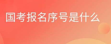 公务员考试报名国考的序号是什么意思