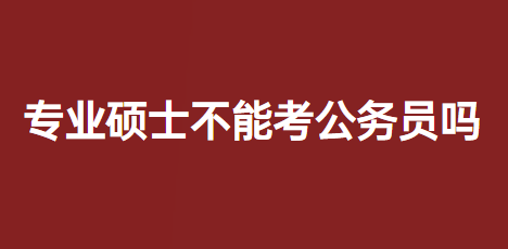 专业硕士可以报考公务员吗